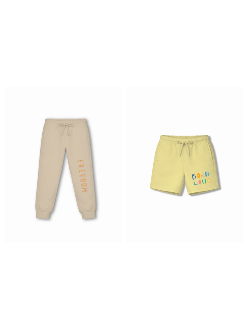 Born to Ride White & Beige Kids Tracks Set Size 7-8 Years Bamboo Cotton ‚ Bambify India