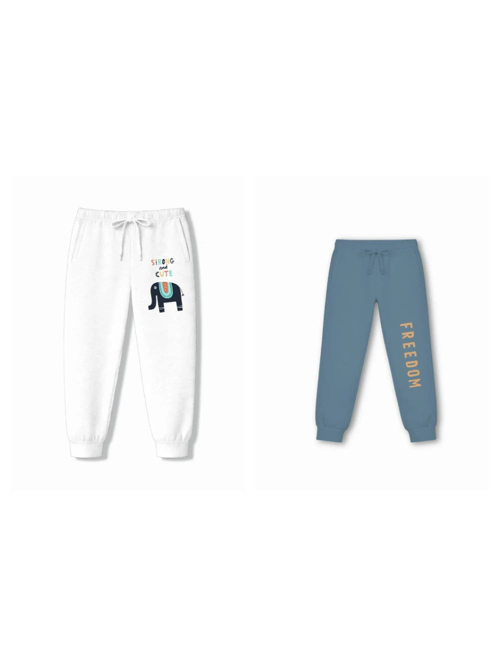 Bambify Kids Bottom 2 Piece Set Animal World & Born to Ride White & Dusty Blue 3-4 Years bamboo cotton kids clothing India