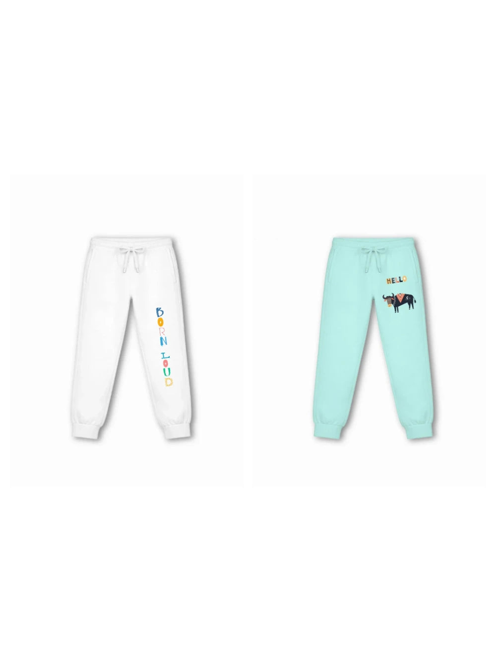Noise Beige & White Kids Tracks Set Size 7-8 Years Bamboo Cotton ‚ Bambify India