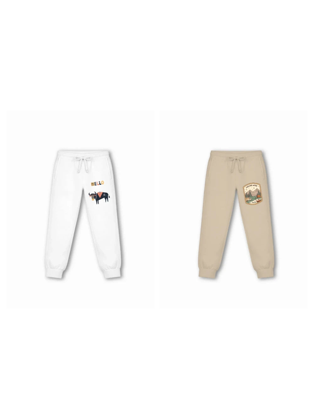 Eurasia Beige & White Kids Tracks Set Size 7-8 Years Bamboo Cotton ‚ Bambify India