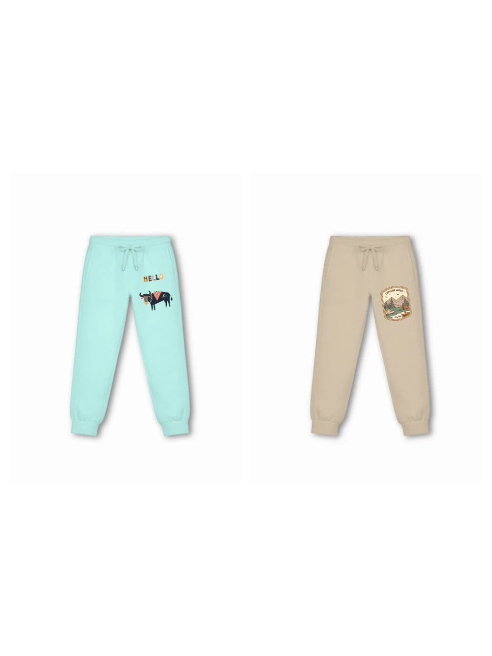 Bambify Kids Bottom 2 Piece Set Eurasia & Urban Style Light Blue & Beige 3-4 Years bamboo cotton kids clothing India