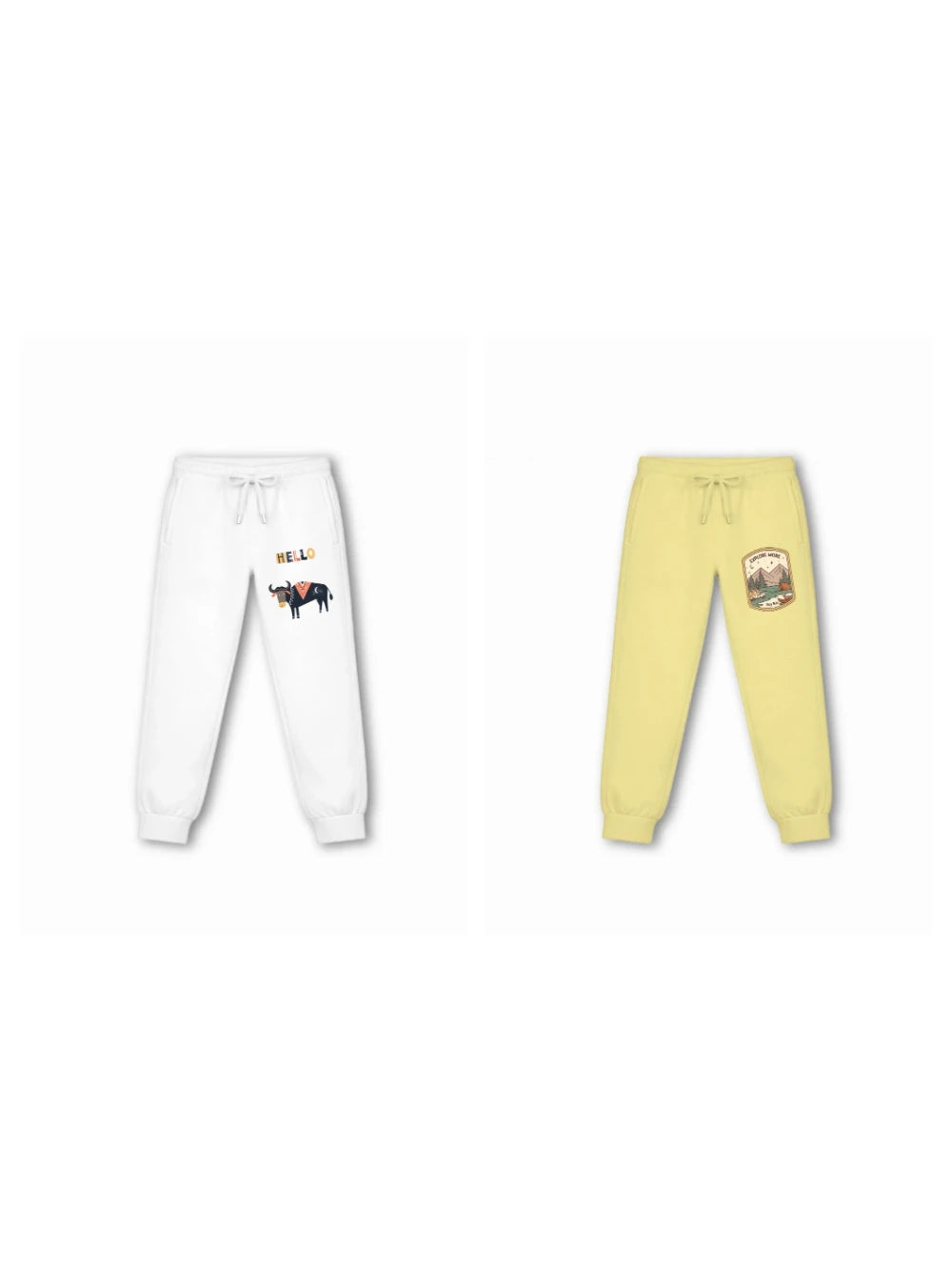 Bambify Kids Bottom 2 Piece Set Eurasia & Urban Style White & Yellow 3-4 Years bamboo cotton kids clothing India
