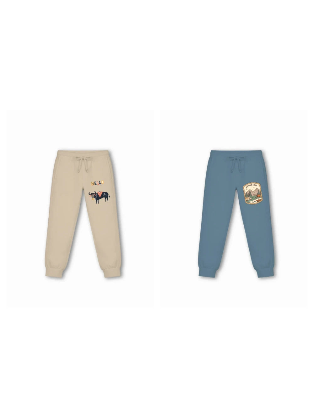 Eurasia White & Beige Kids Tracks Set Size 7-8 Years Bamboo Cotton ‚ Bambify India
