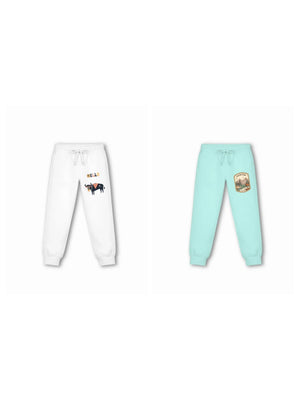 Bambify Kids Bottom 2 Piece Set Eurasia & Urban Style White & Light Blue 7-8 Years bamboo cotton kids clothing India