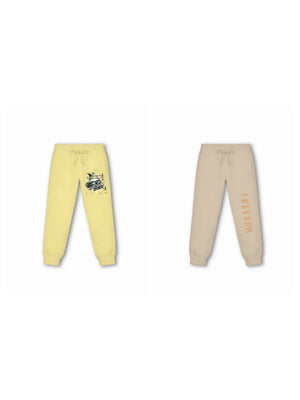 Bambify Kids Bottom 2 Piece Set Super Fast & Born to Ride Yellow & Beige 5-6 Years bamboo cotton kids clothing India