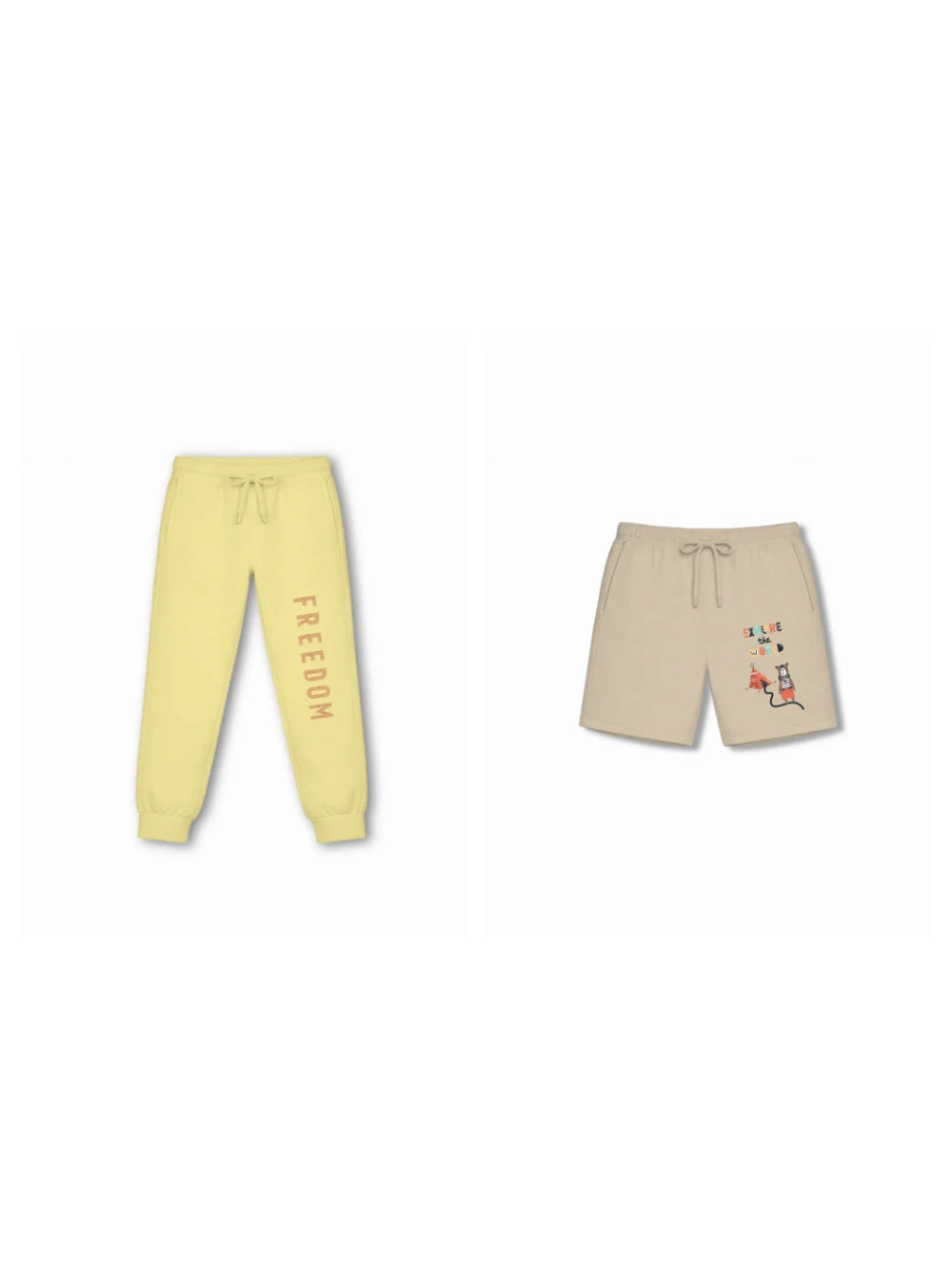Bambify Kids Bottom 2 Piece Set Born to Ride & Australia Yellow & Beige 5-6 Years bamboo cotton kids clothing India