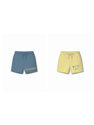Bambify Kids Bottom 2 Piece Set Noise & Born to Ride Yellow & Dusty Blue 11-12 Years bamboo cotton kids clothing India
