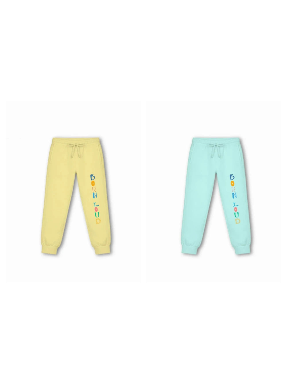 Bambify Kids Bottom 2 Piece Set Noise (Track with Belt) & Noise (Shorts with Belt) Yellow & Light Blue 3-4 Years bamboo cotton kids clothing India