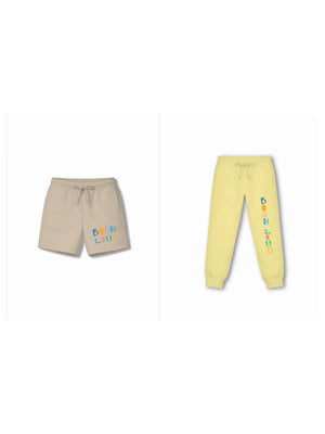 Noise White & Beige Drop Shoulder Shorts Set Size 7-8 Years Bamboo Cotton ‚ Bambify India