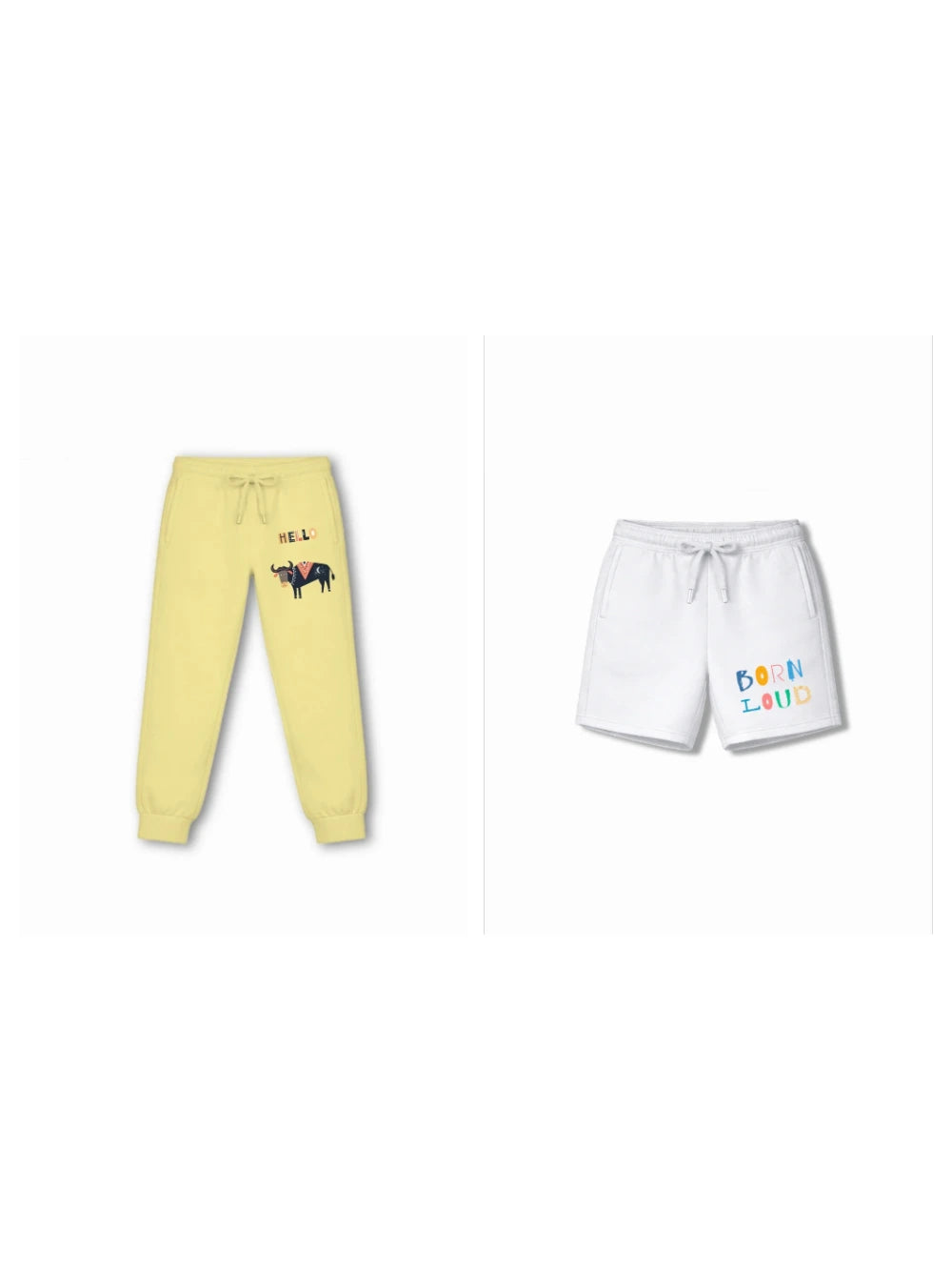 Bambify Kids Bottom 2 Piece Set Eurasia & Noise Yellow & White 3-4 Years bamboo cotton kids clothing India
