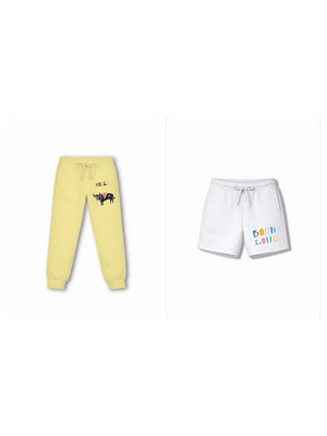 Bambify Kids Bottom 2 Piece Set Eurasia & Noise Yellow & White 3-4 Years bamboo cotton kids clothing India