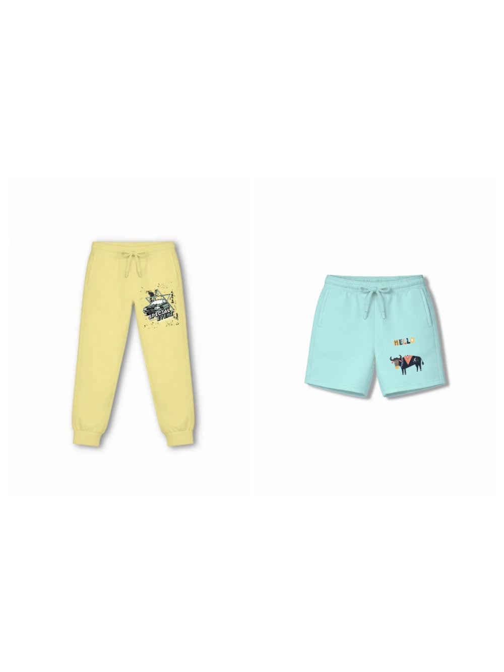Bambify Kids Bottom 2 Piece Set Super Fast & Eurasia Yellow & Light Blue 3-4 Years bamboo cotton kids clothing India