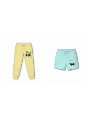 Bambify Kids Bottom 2 Piece Set Super Fast & Eurasia Yellow & Light Blue 3-4 Years bamboo cotton kids clothing India