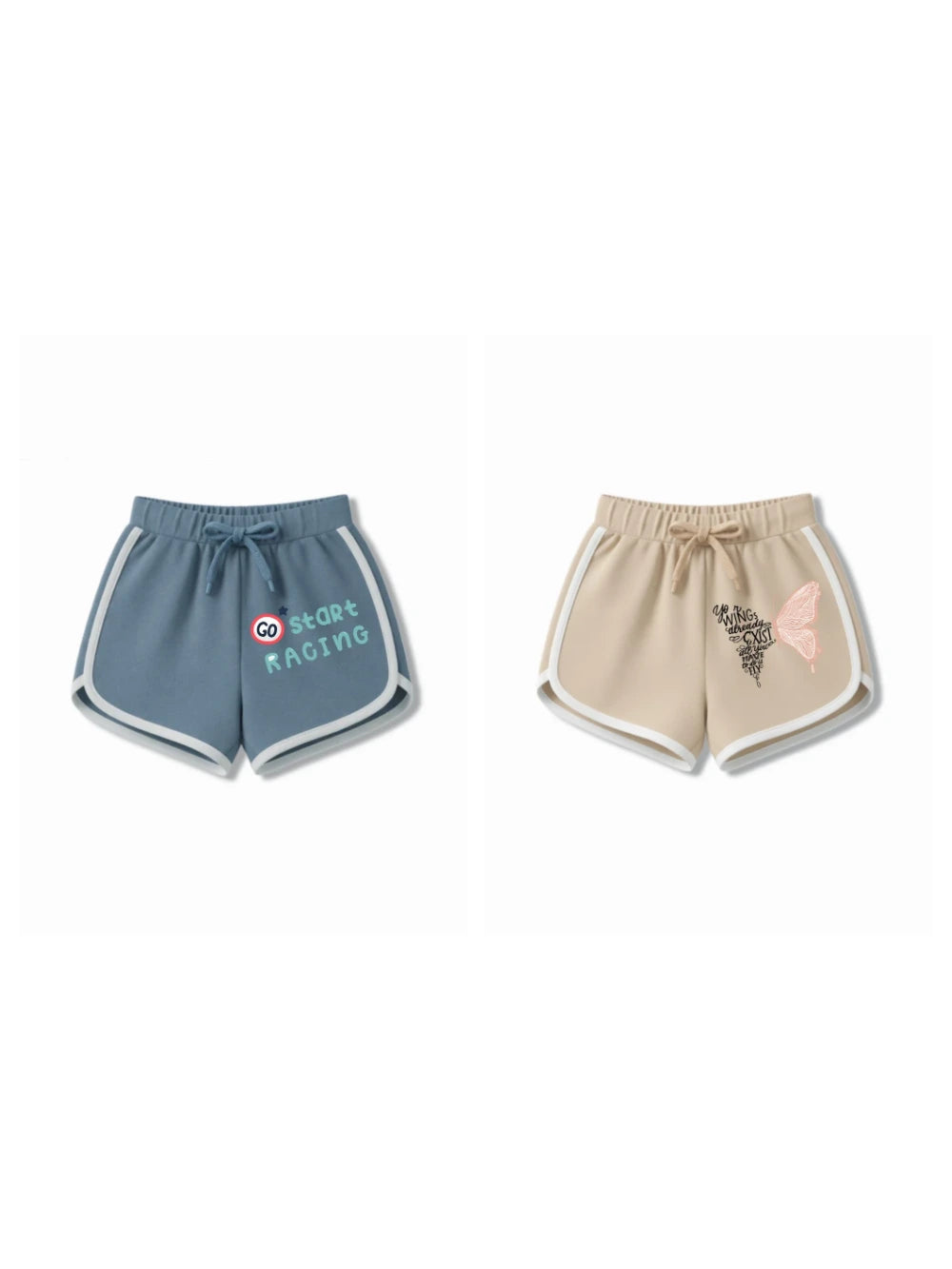 Bambify Kids Bottom 2 Piece Set F1 Racing & Angel Dusty Blue & Beige 3-4 Years bamboo cotton kids clothing India