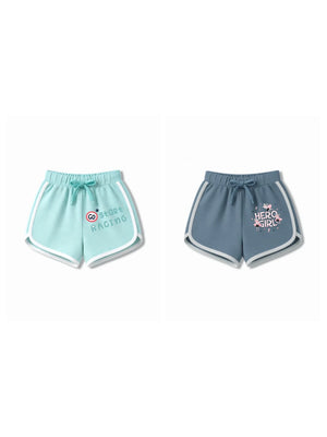 Bambify Kids Bottom 2 Piece Set F1 Racing & Super Girl Light Blue & Dusty Blue 7-8 Years bamboo cotton kids clothing India
