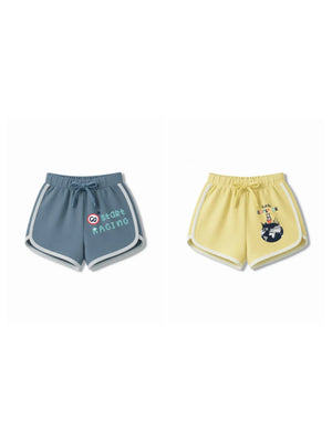 Bambify Kids Bottom 2 Piece Set F1 Racing & France Dusty Blue & Yellow 5-6 Years bamboo cotton kids clothing India