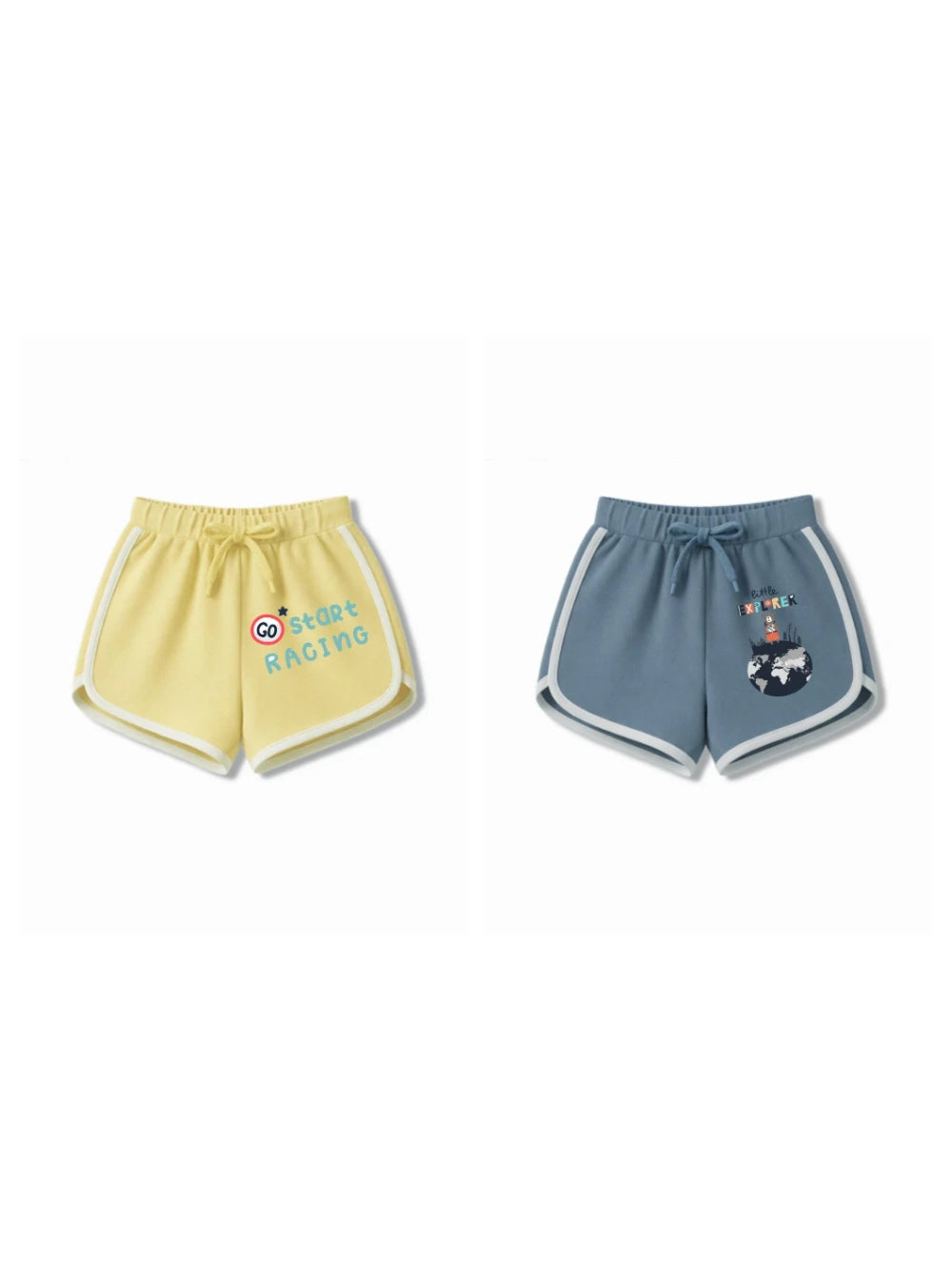 Bambify Kids Bottom 2 Piece Set F1 Racing & France Yellow & Dusty Blue 5-6 Years bamboo cotton kids clothing India