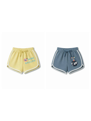 Bambify Kids Bottom 2 Piece Set F1 Racing & France Yellow & Dusty Blue 5-6 Years bamboo cotton kids clothing India