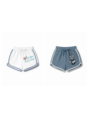 Bambify Kids Bottom 2 Piece Set F1 Racing & France White & Dusty Blue 7-8 Years bamboo cotton kids clothing India