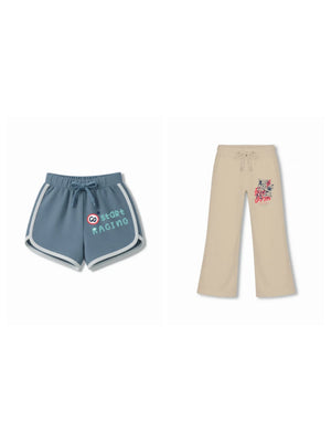Bambify Kids Bottom 2 Piece Set F1 Racing & Cheetah Dusty Blue & Beige 3-4 Years bamboo cotton kids clothing India