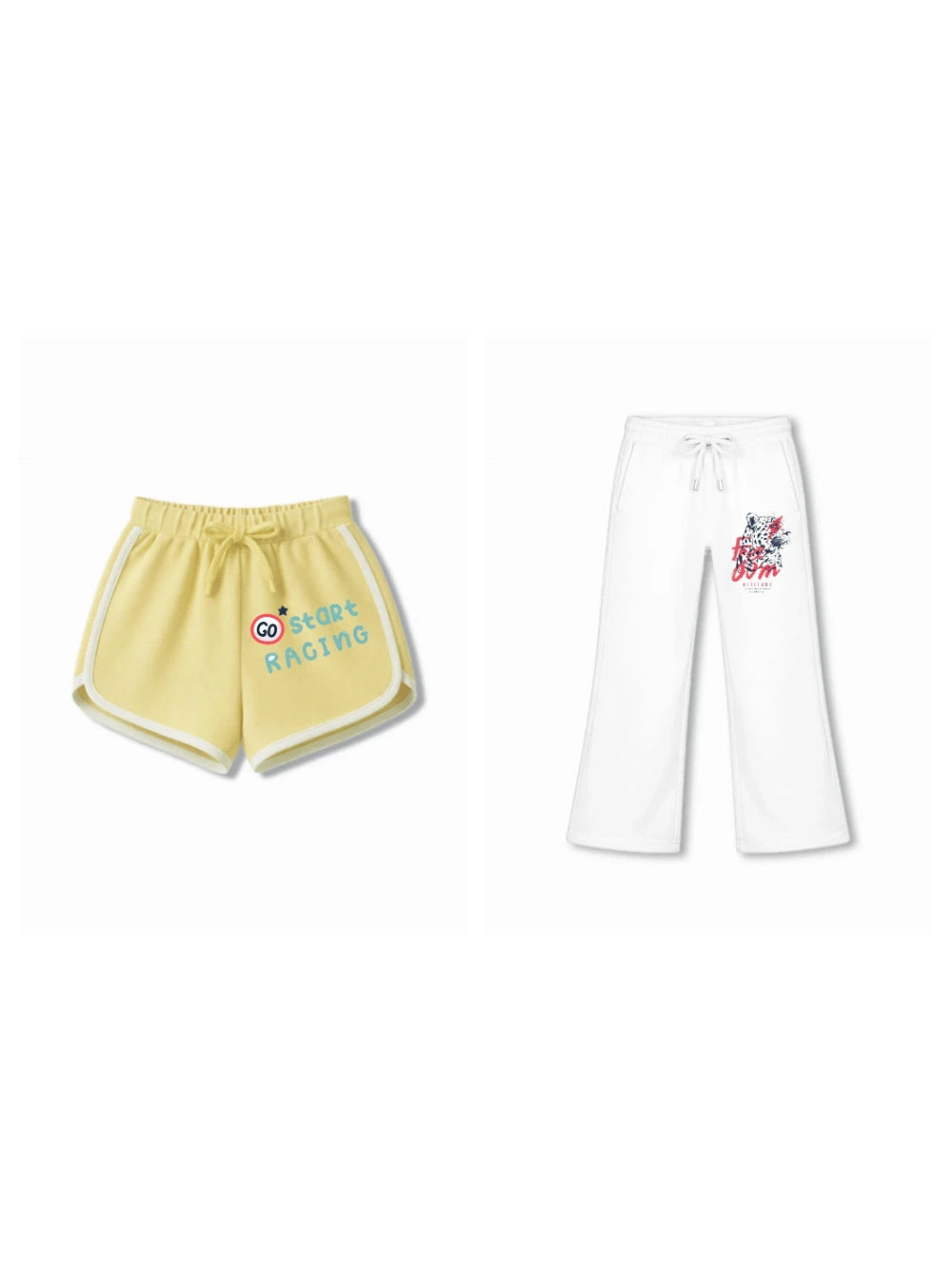 Bambify Kids Bottom 2 Piece Set F1 Racing & Cheetah Yellow & White 3-4 Years bamboo cotton kids clothing India