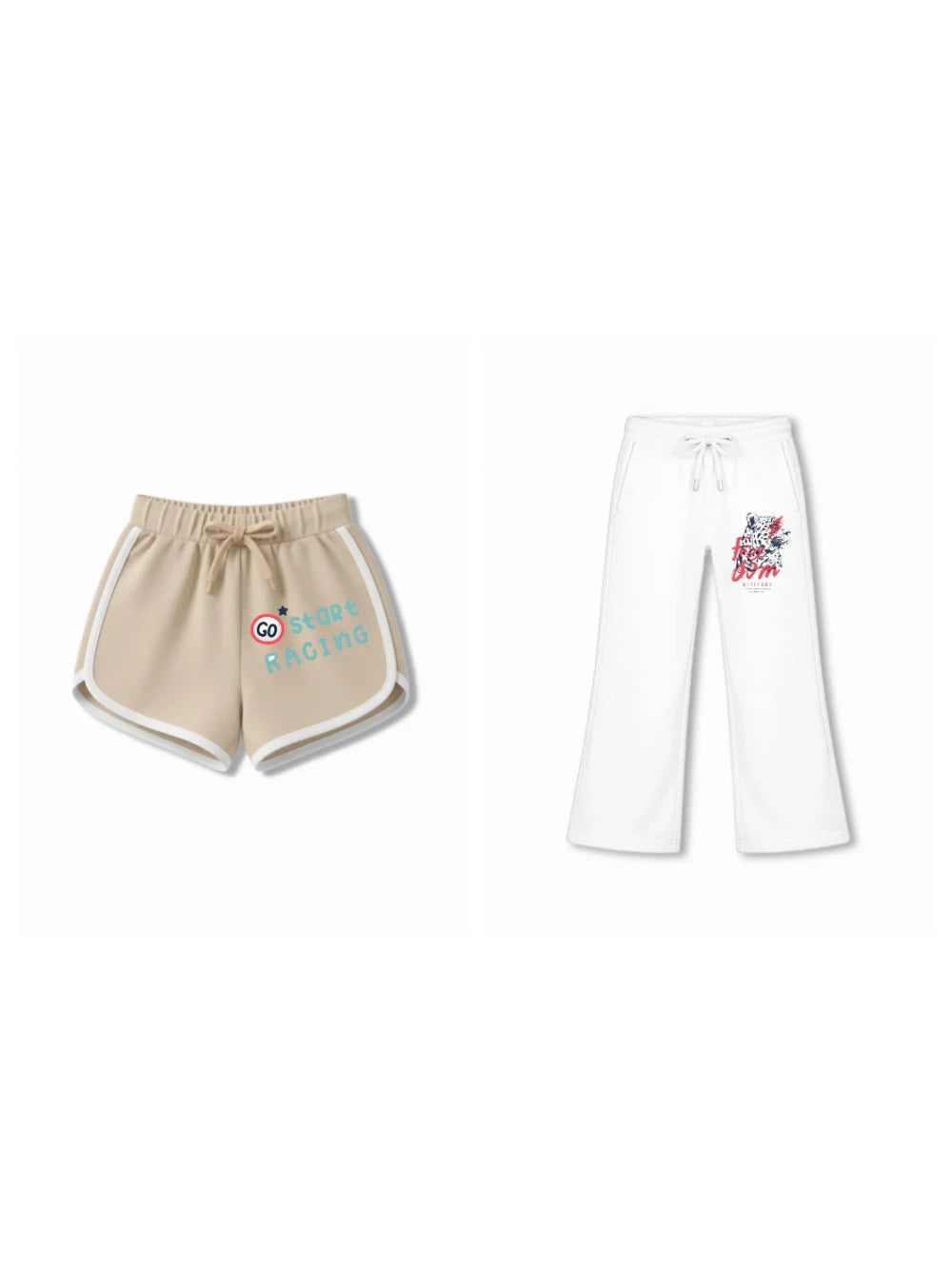 Bambify Kids Bottom 2 Piece Set F1 Racing & Cheetah Beige & White 5-6 Years bamboo cotton kids clothing India