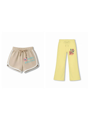 Bambify Kids Bottom 2 Piece Set F1 Racing & Cheetah Beige & Yellow 9-10 Years bamboo cotton kids clothing India