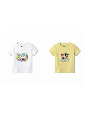 Bambify Kids T-Shirt Set London & F1 Racing White & Yellow 3-4 Years bamboo cotton kids clothing India