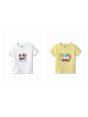 Bambify Kids T-Shirt Set F1 Racing & London White & Yellow 5-6 Years bamboo cotton kids clothing India