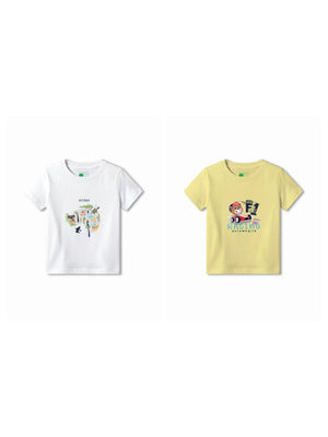 Bambify Kids T-Shirt Set Australia & F1 Racing White & Yellow 11-12 Years bamboo cotton kids clothing India