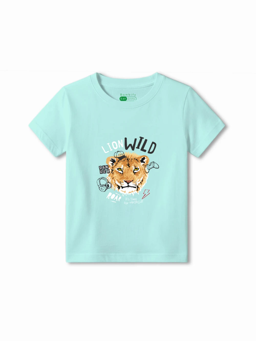 Bambify Kids T-Shirt Set Taekwondo & The Lion White & Light Blue 3-4 Years bamboo cotton kids clothing India
