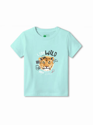 Bambify Kids T-Shirt Set Taekwondo & The Lion White & Light Blue 3-4 Years bamboo cotton kids clothing India
