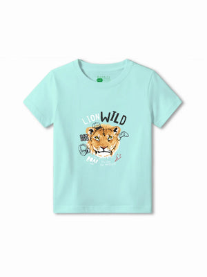 The Lion Light Blue & Dusty Blue Kids Shorts Set Size 5-6 Bamboo Cotton ‚ Bambify India
