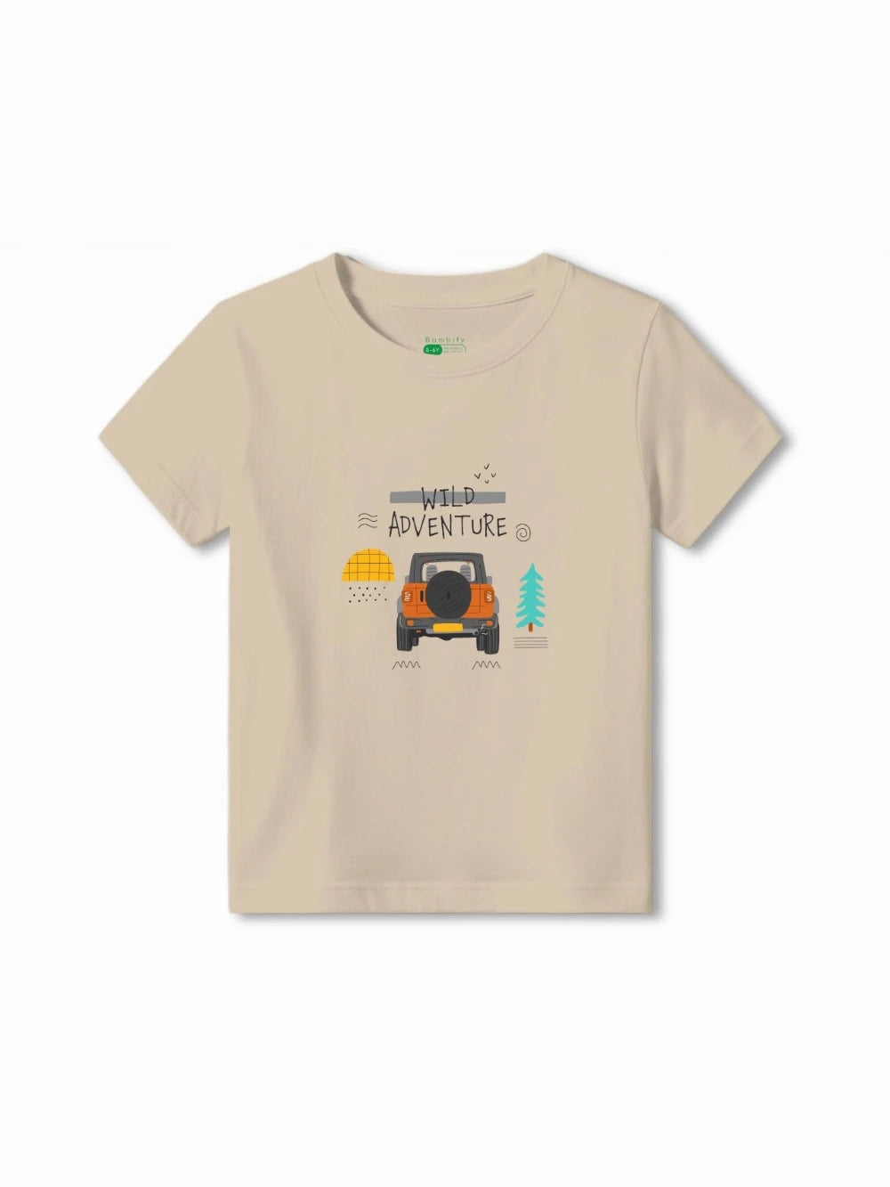 Bambify Kids T-Shirt Set Wild Adventure & London Beige & Yellow 9-10 Years bamboo cotton kids clothing India