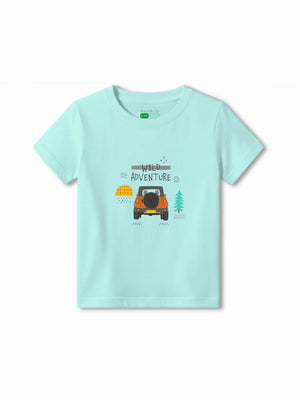 Bambify Kids T-Shirt Set The Lion & Wild Adventure White & Light Blue 11-12 Years bamboo cotton kids clothing India