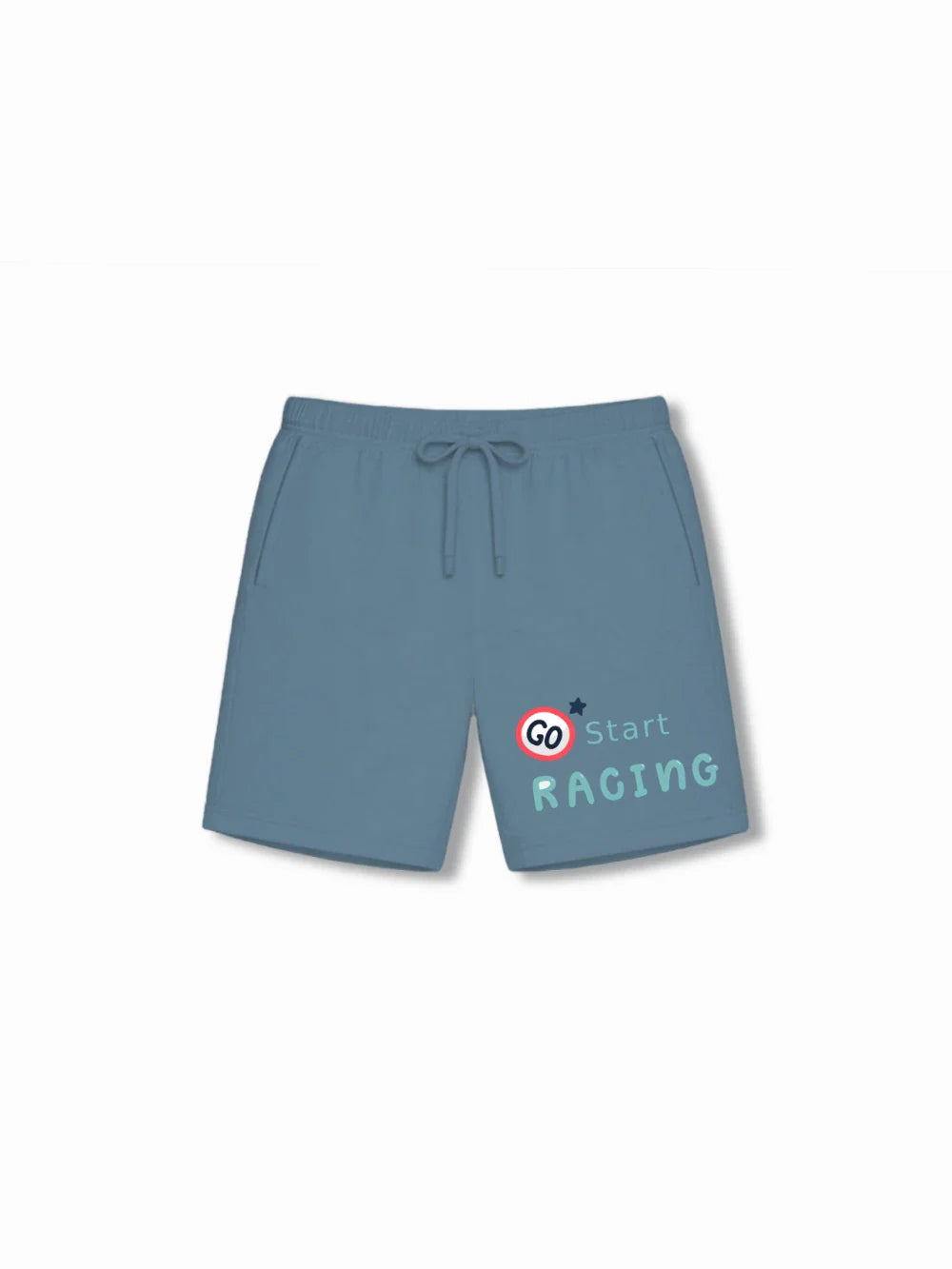 F1 Racing Light Blue & Dusty Blue Kids Tshirt Set Size 7-8 Bamboo Cotton ‚ Bambify India