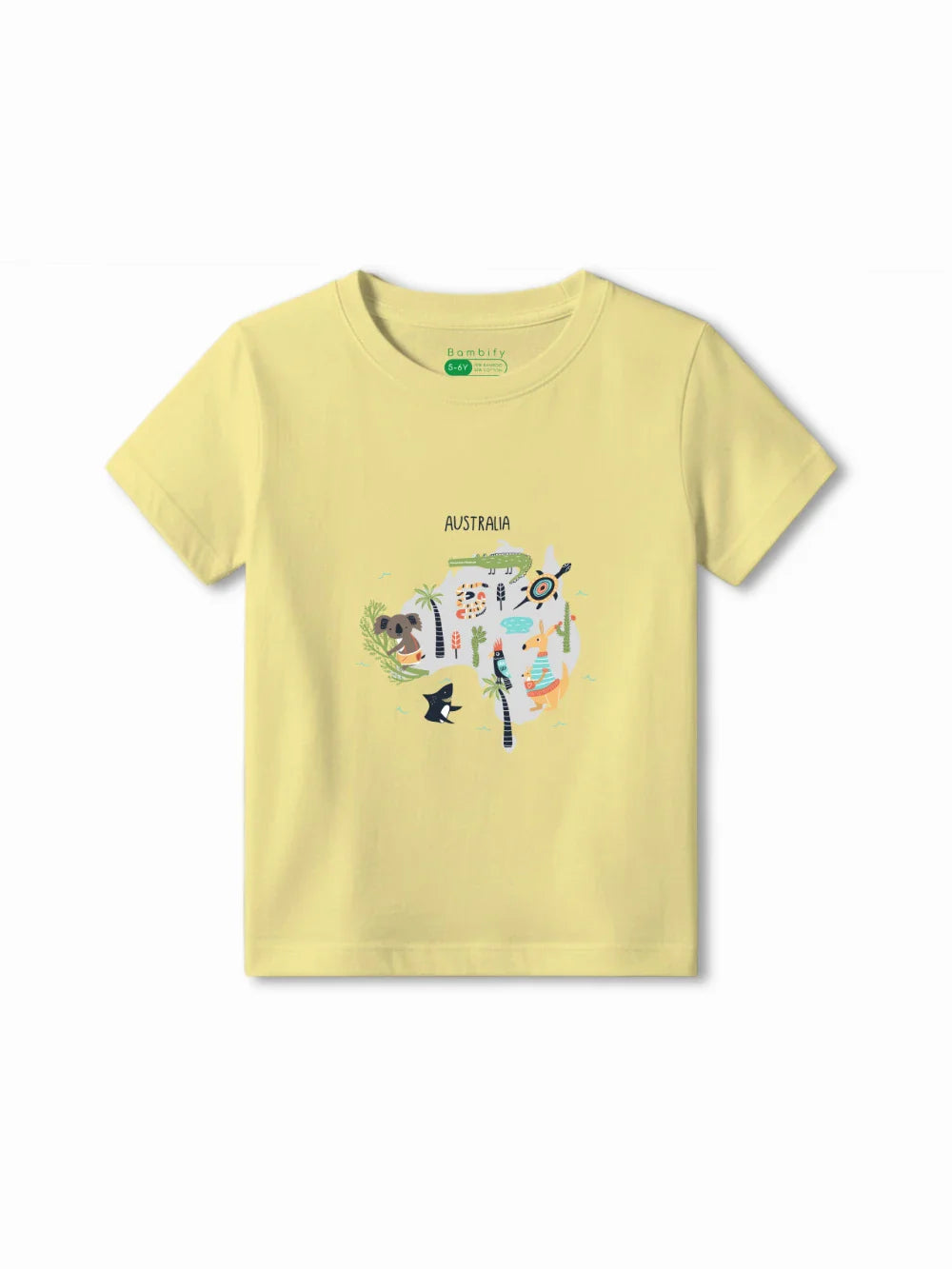 Australia Yellow & White Kids Shorts Set Size 5-6 Bamboo Cotton ‚ Bambify India