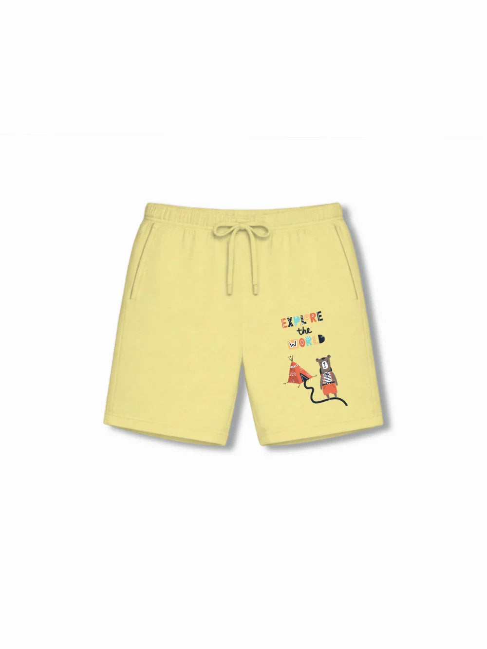 Australia Dusty Blue & Yellow Kids Shorts Set Size 7-8 Bamboo Cotton ‚ Bambify India