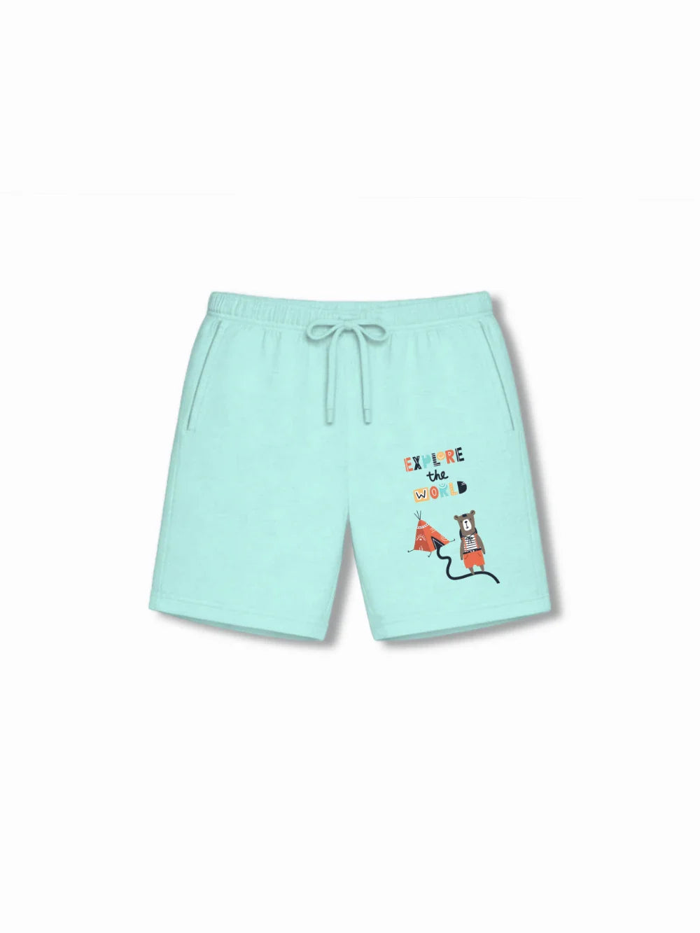 Australia Beige & Light Blue Kids Shorts Set Size 9-10 Bamboo Cotton ‚ Bambify India