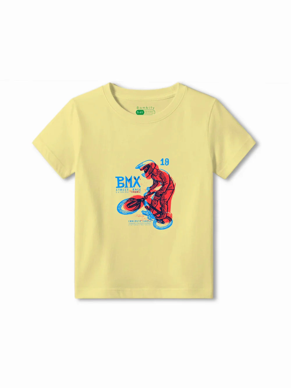 BMX Racing Yellow & White Kids T-Shirt & Tracks Set Size 5-6 Years ‚ Bambify India