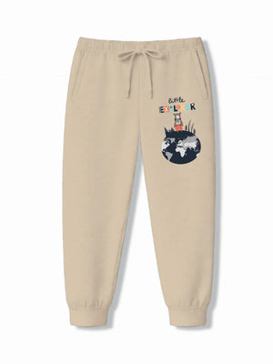 London White & Beige Kids Joggers Set Size 7-8 Years ‚ Bambify India
