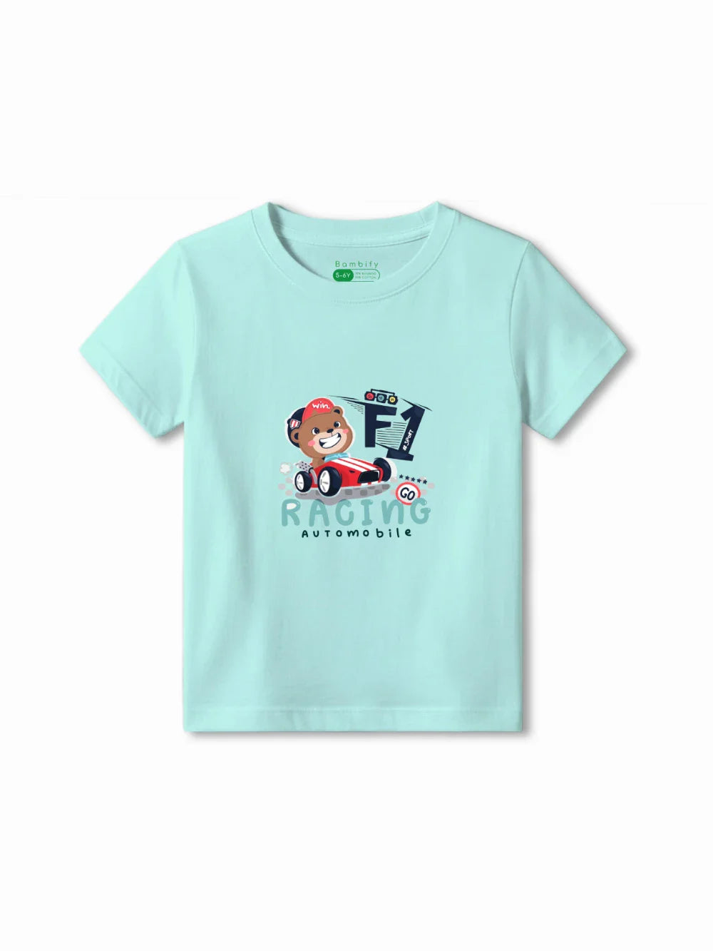 F1 Racing Light Blue & Dusty Blue Kids Joggers Set Size 5-6 Years ‚ Bambify India