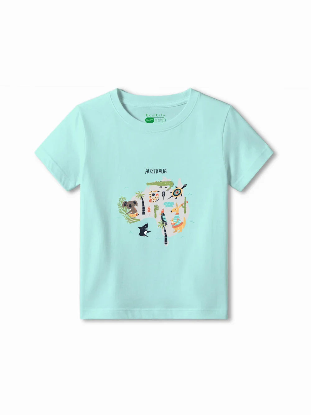 Australia Light Blue & Dusty Blue Kids T-Shirt & Joggers Set Size 5-6 Years ‚ Bambify India