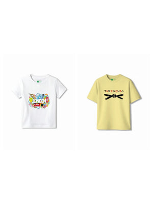 Bambify Kids T-Shirt Set London & Taekwondo White & Yellow 3-4 Years bamboo cotton kids clothing India