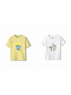 Bambify Kids T-Shirt Set Australia & Cheetah Fun White & Yellow 7-8 Years bamboo cotton kids clothing India