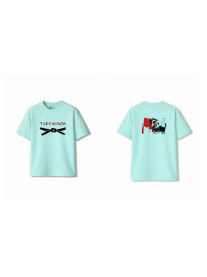 Bambify Kids T-Shirt Set Animal World & Taekwondo Yellow & Light Blue 3-4 Years bamboo cotton kids clothing India
