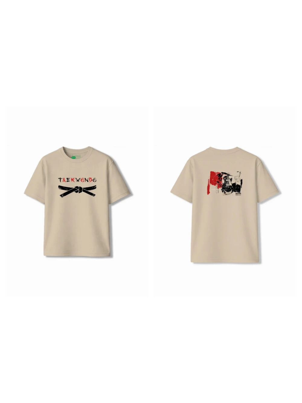 Bambify Kids T-Shirt Set Taekwondo & Cheetah Fun Beige & Light Blue 11-12 Years bamboo cotton kids clothing India