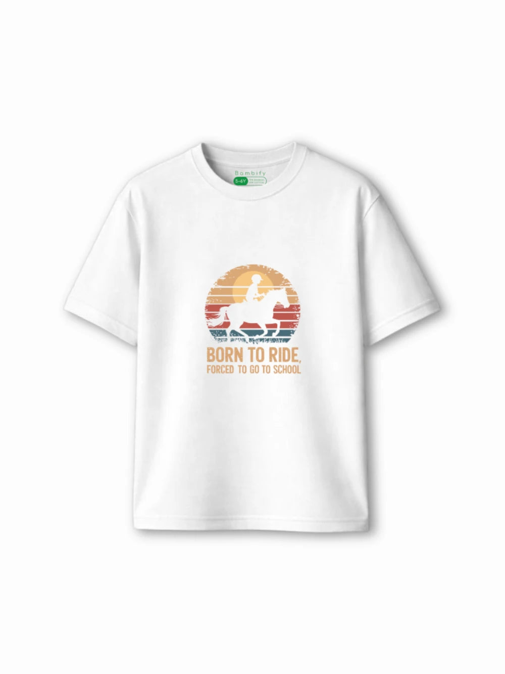 Bambify Kids T-Shirt Set Born to Ride & Wild Adventure White & Yellow 7-8 Years bamboo cotton kids clothing India