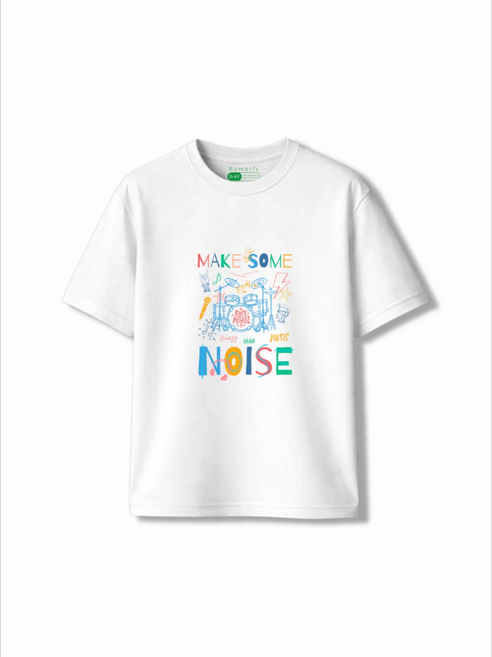 Bambify Kids T-Shirt Set Noise & Eurasia White & Dusty Blue 9-10 Years bamboo cotton kids clothing India