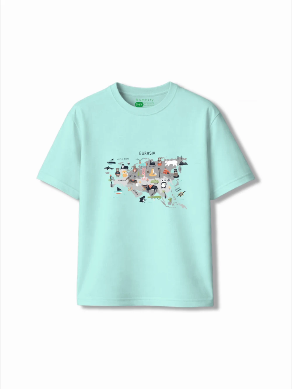 Bambify Kids T-Shirt Set Noise & Eurasia Dusty Blue & Light Blue 3-4 Years bamboo cotton kids clothing India